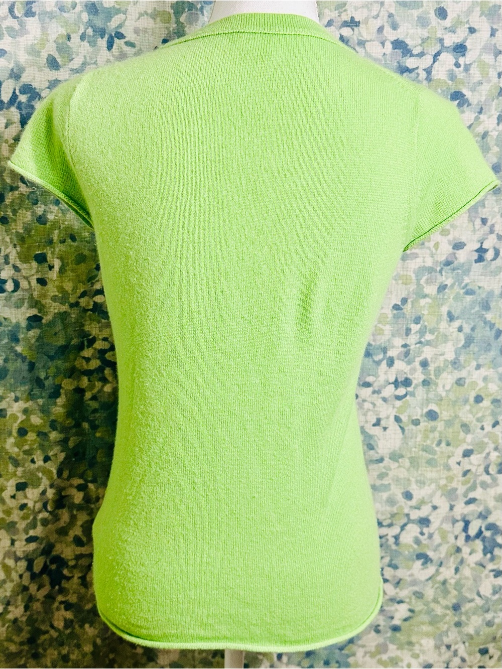 J.Crew Collection 100% Cashmere Short Sleeve Sweater | Neon Lime Green | Size S - Picture 3 of 5